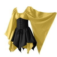 Žene kostimi Gothic Retro dugih rukava kože za mršavljenje dugih rukava sa koljena-visoka haljina s