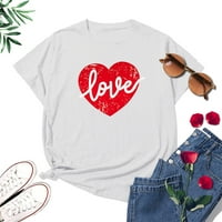 Valentines Day Pokloni Ženska moda O-izrez Kratki rukav Ležerne prilike slatka majica za odmor