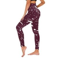 Penskeiy joga hlače Žene povremene tiskane joge Hlače visoke struk labave ravne duge hlače vinske joge