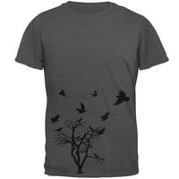 Vrana leteća zimska stablo muška majica tamno heather sm
