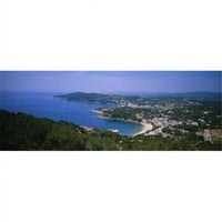 Panoramske slike Visoka kutna pogled na zaljev Llafranc Costa Brava Španija Poster Print panoramskim