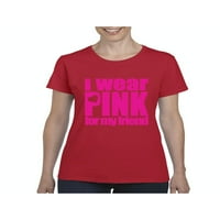 MMF - Ženska majica kratki rukav, do žena veličine 3xl - nosim ružičastu za svog prijatelja