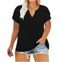 Ženske majice plus veličina čvrste tenske ljetne casual bluze Classic majice Mekane udobne tunike V