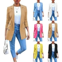 Plus veličina jesenska modna uredska dama Solid boja blejzer dugih rukava jakna