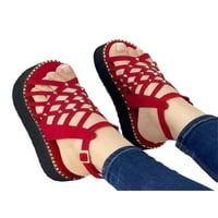 Daeful Womenske platforme sandale gležnja na plaži, cipele za plažu Slingback ravni sandal ljetni ugodno
