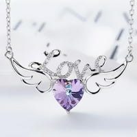 Dizajn srca Srebrna ogrlica krila Srca Kombinovana ogrlica za rođendanski poklon za Valentinovo