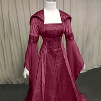 Modna ženska haljina s kapuljačom dugih rukava dugačka duljina duljina gotičkog ženskog haljina linija