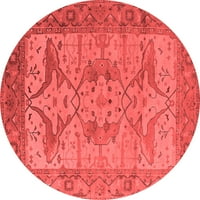 Ahgly Company u zatvorenom okruglu okruglog orijentalnih crvenih industrijskih prostirki, 4 'runde