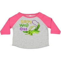 Inktastic Happy Mardi Gras Slatki aligator sa perlama Poklon Dječak majica malih mališana ili majica Toddler