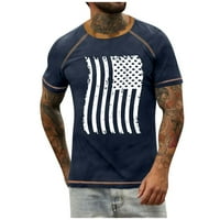 Corashan Graphic Tees Muška muški Raglan majica Vintage kratki rukav Okrugli vrat Dan Nezavisnosti Dan
