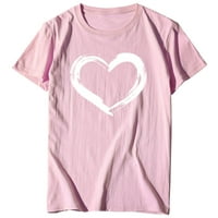 Zpanxa Womens T košulje Žene kratkih rukava Print u obliku srca Ležerne prilike Bluza Majica Ženska