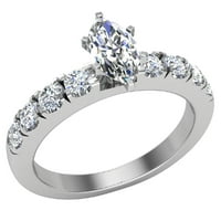 Zaručni prstenovi za žene - Marquise rez 18k bijelo zlato 1. CT Gia certifikat