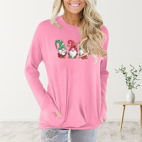 Žene Ležerne majice - Jednostavni udobni vrhovi ispisani pulover TOP LEIZURE TOP LOGH CREW CREW CATS