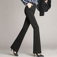 Ženske haljine hlače zvona bez bora od opuštene fit pantalone visoke elastične radne hlače plus veličina