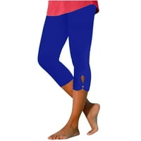 Žene ležerne elastične visokog struka Solid Comfy Jogging Slim Fit Yoga Teretana Olovke za hlače Capris