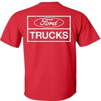 Fair Game Ford Trucks Majica, F Ranger Kamion Klasični bijeli trg Logo F & B, Ford Graphic Tee-Red-2x