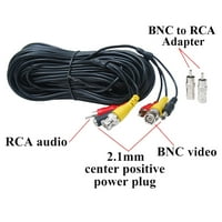 Videosecu 50ft sigurnosna kamera Audio video napajanje BNC RCA konektor žičani kabel za CCTV nadzornu