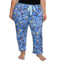 Disney Mickey Mouse & Friendge Lounge Pajama Pant Plish Womens Plus veličina plava