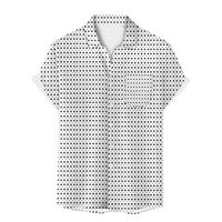 Muška košulja Grafička haljina kratkih rukava Regularna Fit Polka Dot Odštampan sa džepnim gumb Ljetne