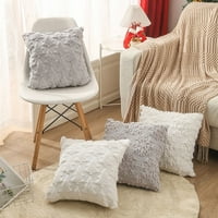 Neasth Dekorativni jastuk za bacanje 18x18, meka plišani fau vuneni kauč na poklopcu jastuka za kauču za sofona kauč dnevni boravak, bijelo božićno drvce