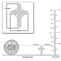 DazzlingRock kolekcija Dvostruki redni okrugli bijeli dijamantni vjerski križni vijčani naušnice za