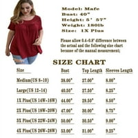 Ženske plus veličine kratkih rukava majice čipkane bluze tunika M-4XL
