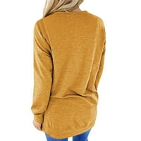 Ženski pulover s dugim rukavima na klirensu pada modni čvrsti crewneck dukseri sa džepovima