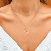 Početne ogrlice za žene za žene Djevojke 14K pozlaćene kubične cirkonije Ogrlice za privjesak za srce