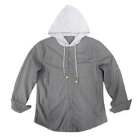 Muški corduroy hoodie dugi rukav modni modni gumb dolje sputa jakna za košulju Sjeverna lica jakne