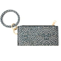 Naierhg Žene Leopard Fau Kožne ključeve Ključ za ključeve Ključ za gotovinu Pocket Card Zip novčanik kvačilo