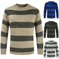 Jesen i zima Nova boja okrugla vrata koja odgovara trendu ličnosti Muška prugasti džemper muški džemper