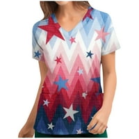 Žene 4. srpnja Majica Ženska američka košulja zastava Stars Striped casual kratki rukav USA Dan nezavisnosti