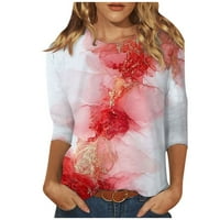Ženske vrhove bluza od tiskanih rukava Ležerne prilike za žene Ljetni posadni vrat T-majice Tuničke