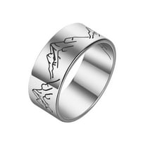 Mountain nehrđajući čelični prsten široko godišnjica na otvorenom 25. venčanje za poklon za dan oca