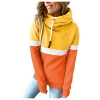 Yubnlvae Hoodies za žene, ženske boje podudaranje pulover dukseva dukserica pulover turtleneck vrhovi narandžasti xl