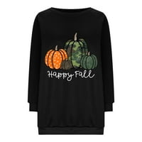Jesen odjeća za žene, ženska moda Sretna jeseno pismo Halloween bundeve tiskanje dugih rukava pulover
