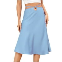 Odieerbi suknje za žene casual moda Solid Color patent suknje Erogena čipka pupak Temperamentalna prijemna