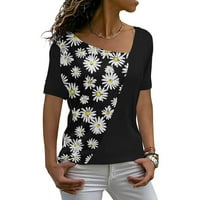 Pntutb Womens Plus Veličina veličine, ženski vrhovi Crochet čipkasti bluza Bluze Ljetne majice kratkih