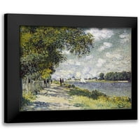 Monet, Claude Crni moderni uokvireni muzej umjetnički print pod nazivom - Seina na Argentiuil