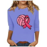 Aboser majice za dojke za žene ružičaste vrpce Grafičke majice Trendy rukava plus veličina bluza Jaka