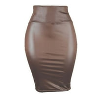 Mini suknje Kratke suknje za žene Visoko struka ženska suknja od suknje imitacija kože omotač hip suknja
