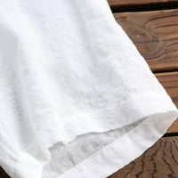 Majice za žene Crew vrat kratkih rukava kaftan baggy gumb pamuk od pune ležerne tuničke bluze za majicu