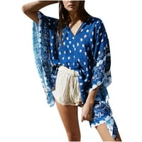Na prodaju Cardigan odjeća za žene Print Chiffon Beach Kimono Cardigan bluza Shawl Lood Top odjeća,