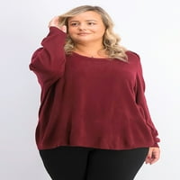 Karen Scott Ženski džemper za ramena Merlot veličine sitnice