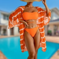 set kupaći odijelo casual prugasti plivajući bikini set elegantan za odmor na plaži