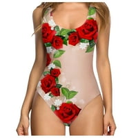 TOBCHONP kupaći kostim Ljetni cvjetni print bikinis mujer solid boja Jedan kupaći kostimi za žene kupaće