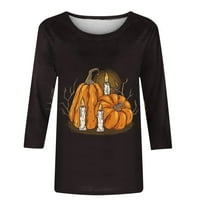Zunfeo Halloween majice za žene Fall-ruhove pulover Funny Crew vrat Ležerne prilike Halloween Ispiši