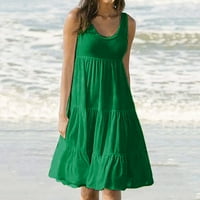 Haljina za odmor Summer Bealesiless Beach Weuns Solid Ženska haljina Party Summer Haljina bez rukava