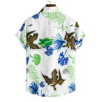 Floenr muns majice, muške havajske majice kratkih rukava odštampano dugme dole ljetne majice na plaži