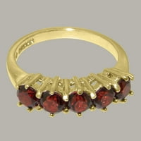 Britanci napravio je 10k žuto zlato Real Garnet Womens Vječni prsten - Opcije veličine - veličina 5.5